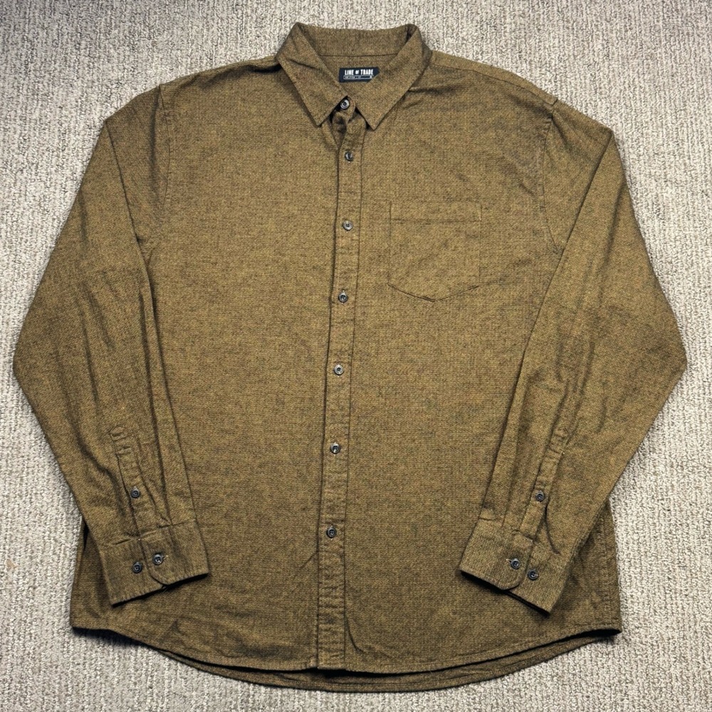 Line of Trade Frank Shirt Long Sleeve Button Up Mens XL Brown